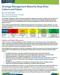 Strategy Management Maturity Deep Dive: Culture and Values
