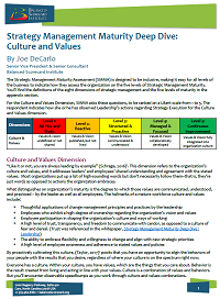 Strategy Management Maturity Deep Dive: Culture and Values